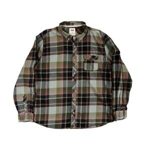 Levi Strauss & Co Men Long Sleeve Button Down Gray Plaid Shirt Size‎ XXL